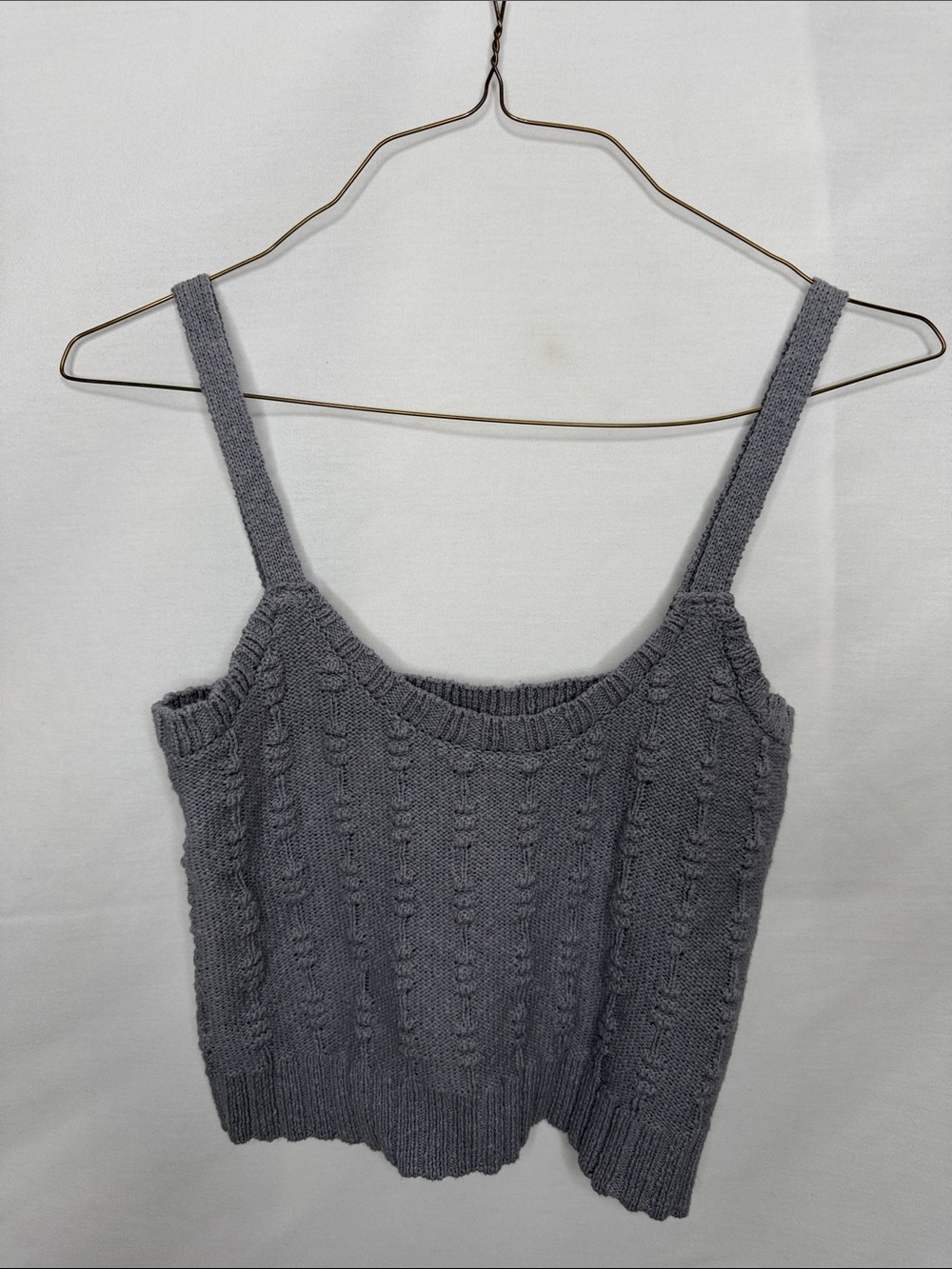 Weekend Max Mara Gray Cable Knit Tank